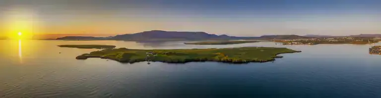 Viðey Island during sunset